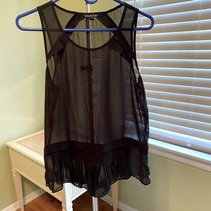 American Eagle Sheer Black Top - Medium